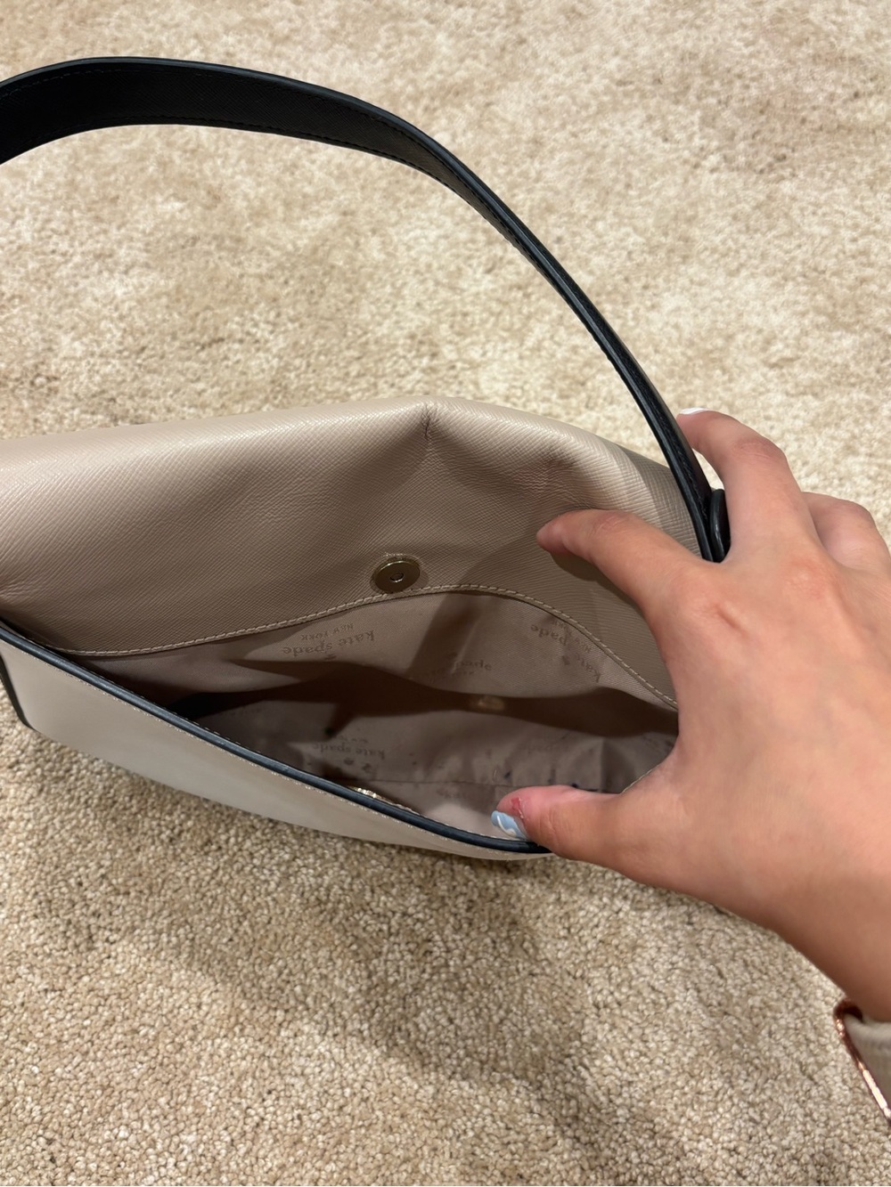 kate spade Beige and White Flap Shoulder Bag - Picture 7 of 8